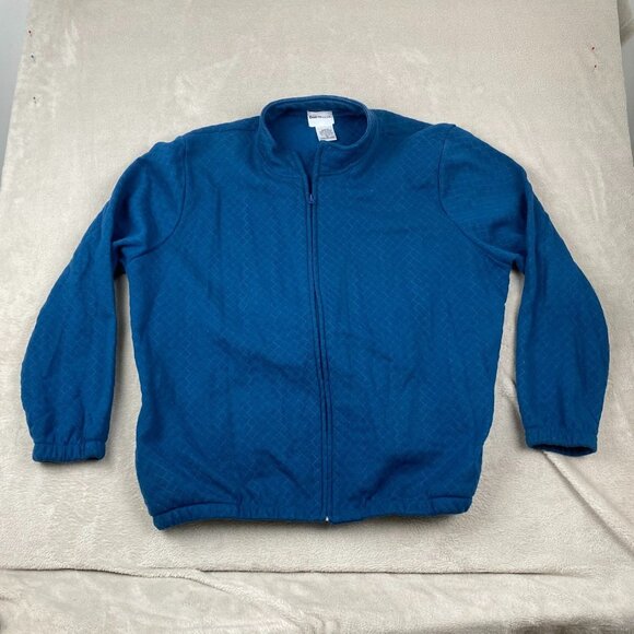 Bon Worth Womens Jacket Medium Quilted Full Zip High Neck Elastic Waist Blue - Picture 7 of 8